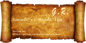Gacsári Rozália névjegykártya